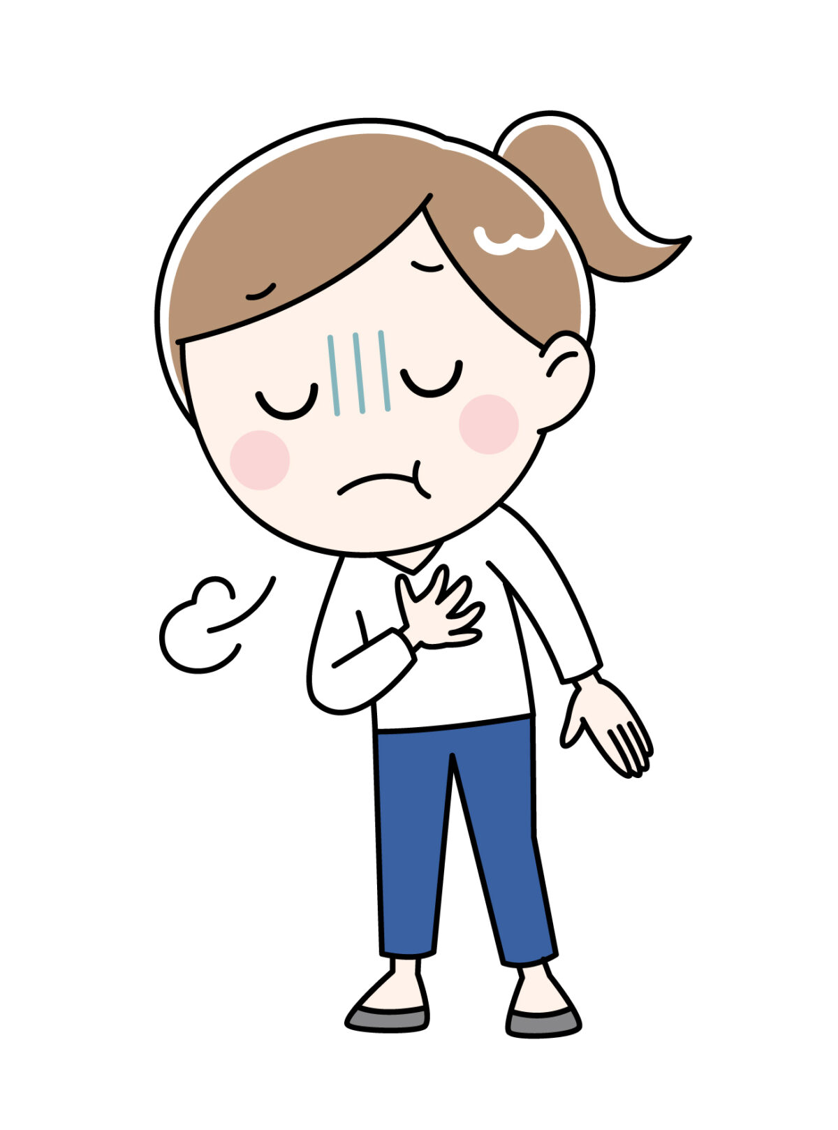 胸が苦しいイラスト